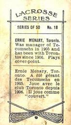 1912 Imperial Tobacco C61 #18 Ernie Menary Back